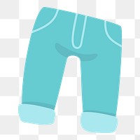Png Cute little baby jeans element, transparent background