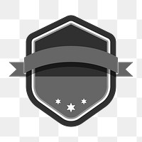 Png monotone shield  badge banner, transparent background