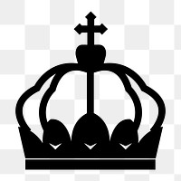 Png black luxurious crown icon, transparent background