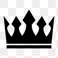 Png black luxurious crown icon, transparent background