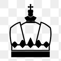 Png black luxurious crown icon, transparent background