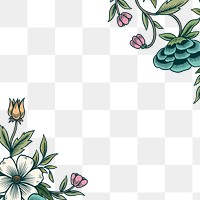 Flower png border, transparent background