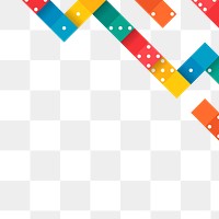 Colorful puzzle game png border, transparent background