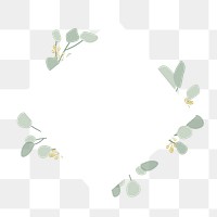 Aesthetic leaf png badge, transparent background