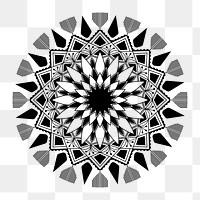 Png round mandala pattern element, transparent background