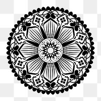 Png round mandala pattern element, transparent background