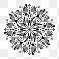 Png stylish mandala pattern element, transparent background