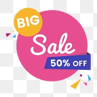 Sale badge png, transparent background