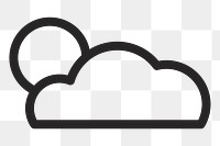 Sun and cloud weather   png icon, transparent background