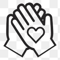 People sharing love   png icon, transparent background