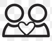 People sharing love   png icon, transparent background