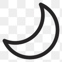 Waxing crescent moon   png icon, transparent background