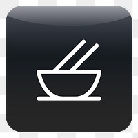 PNG A bowl of noodle icon sticker, transparent background