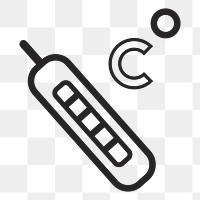 Thermometer medical instrument   png icon, transparent background