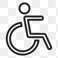 Handicap wheelchair disable   png icon, transparent background