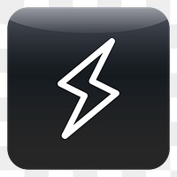 PNG Lighting bolt icon sticker, transparent background