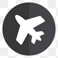 PNG Airplane icon sticker, transparent background