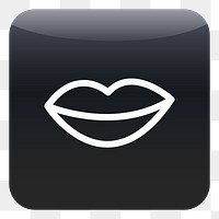 PNG Lips icon sticker, transparent background