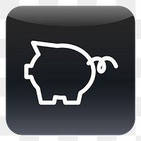 PNG Piggy bank icon sticker, transparent background
