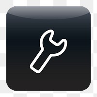 Wrench setting icon png, transparent background