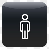 PNG Male toilet sign sticker, transparent background