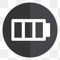 PNG Full charged battery icon sticker, transparent background