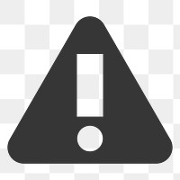 Caution sign with exclamation   png icon, transparent background