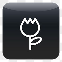 PNG Flower icon sticker, transparent background
