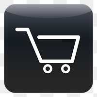 PNG Shopping cart icon sticker, transparent background