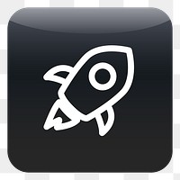 PNG Startup rocket icon sticker, transparent background