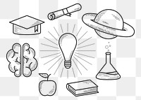 Education icons png, transparent background