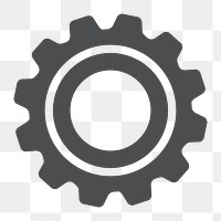 Gear icon png,  transparent background 