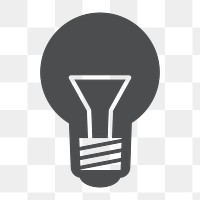 Light bulb icon png,  transparent background 