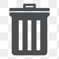 Trash bin icon png,  transparent background 