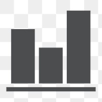 Bar chart icon png, graph Illustration on transparent background 