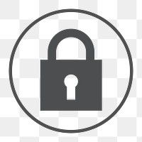 Padlock icon png, security illustration on transparent background 