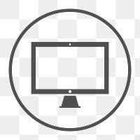 Computer icon png, line art illustration on  transparent background 