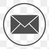 Mail icon png, envelope illustration on transparent background