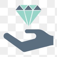 Png hand giving diamond,  transparent background 