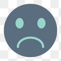 Sad emoji face icon png,  transparent background 