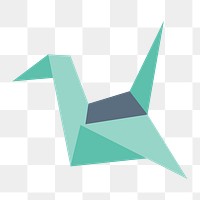 Origami bird icon png,  transparent background 