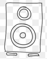 Png loud speaker doodle design element, transparent background