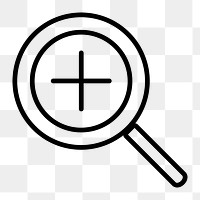 Search icon png, magnifying glass illustration on  transparent background 