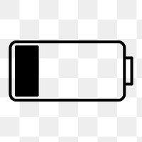 Low battery icon png,  transparent background 