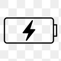 Charging battery icon png,  transparent background 