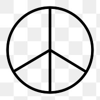 Peace sign icon png,  transparent background 