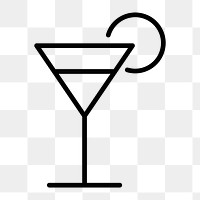 Cocktail icon png,  transparent background 