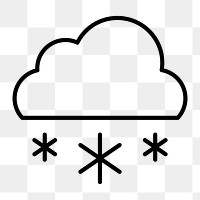 Snowing icon png, weather forecast illustration on  transparent background 