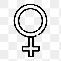 Female gender symbol icon png, transparent background 