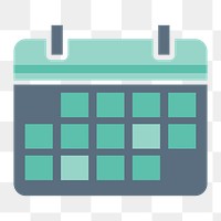 Calendar icon png, graphic illustration on  transparent background 